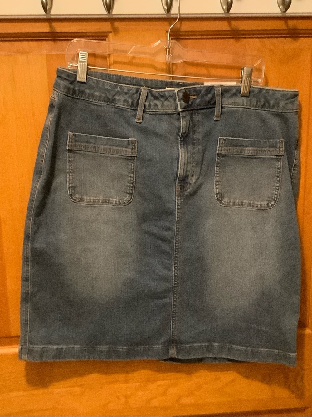 croft & barrow denim mini skirt in blue